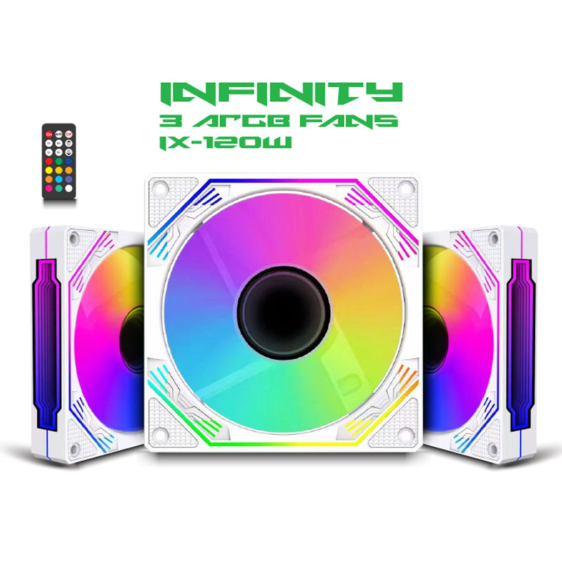SHARX INFINITY 120mm, ARGB PWM Case Fans (Pack of 3) SHARX INFINITY 120mm, ARGB PWM Case Fans (Pack of 3)